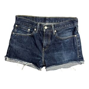 Levis 513 Jeans Shorts Size 32 Blue Denim Cuffed Vintage Casual Streetwear Retro